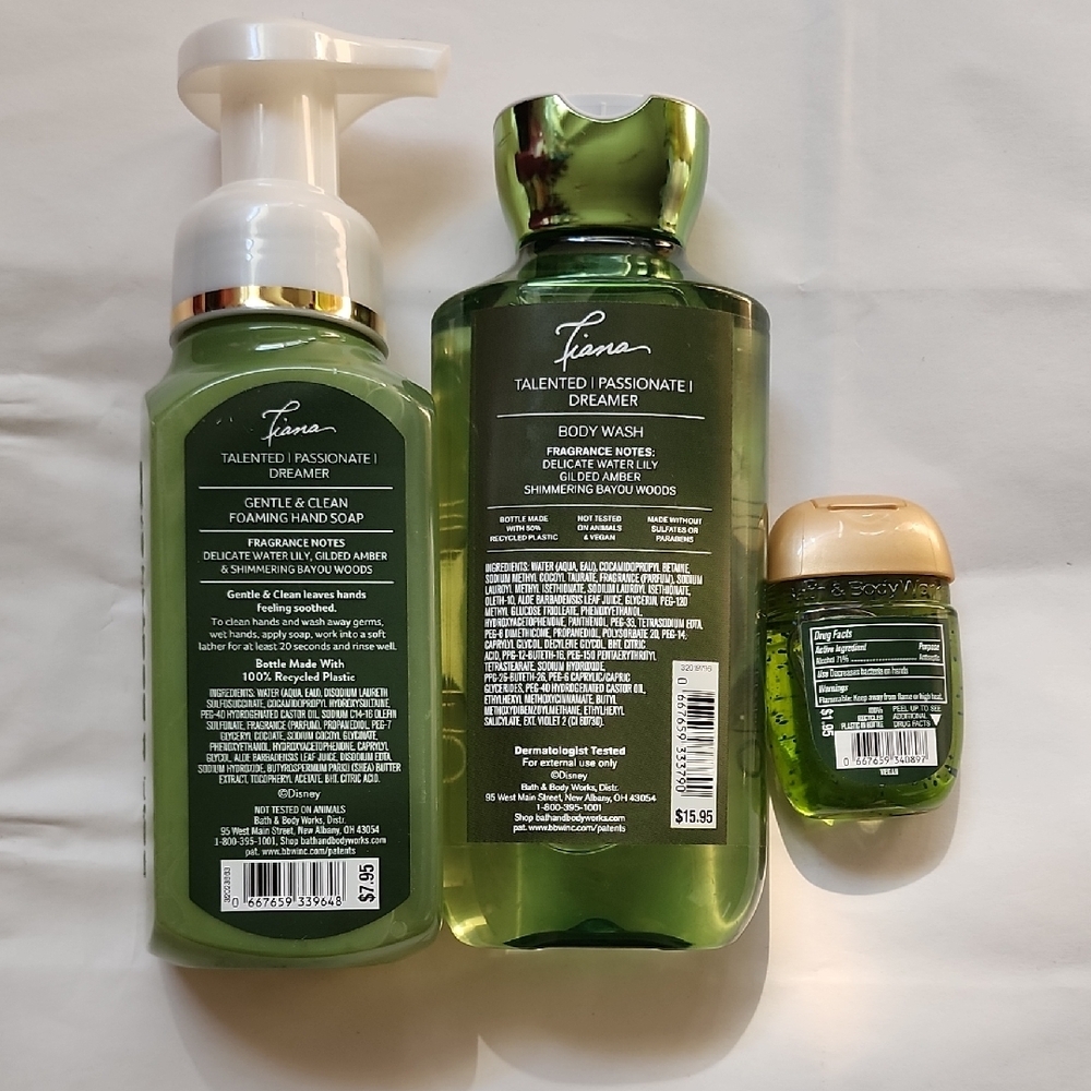 3 bath & body works Disney Princess Tiana body wash hand soap sanitizer bundle - Picture 2 of 2